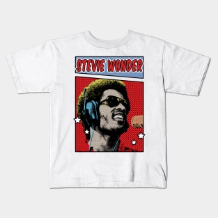 Stevie Wonder  Karaoke Comic Style Art Kids T-Shirt